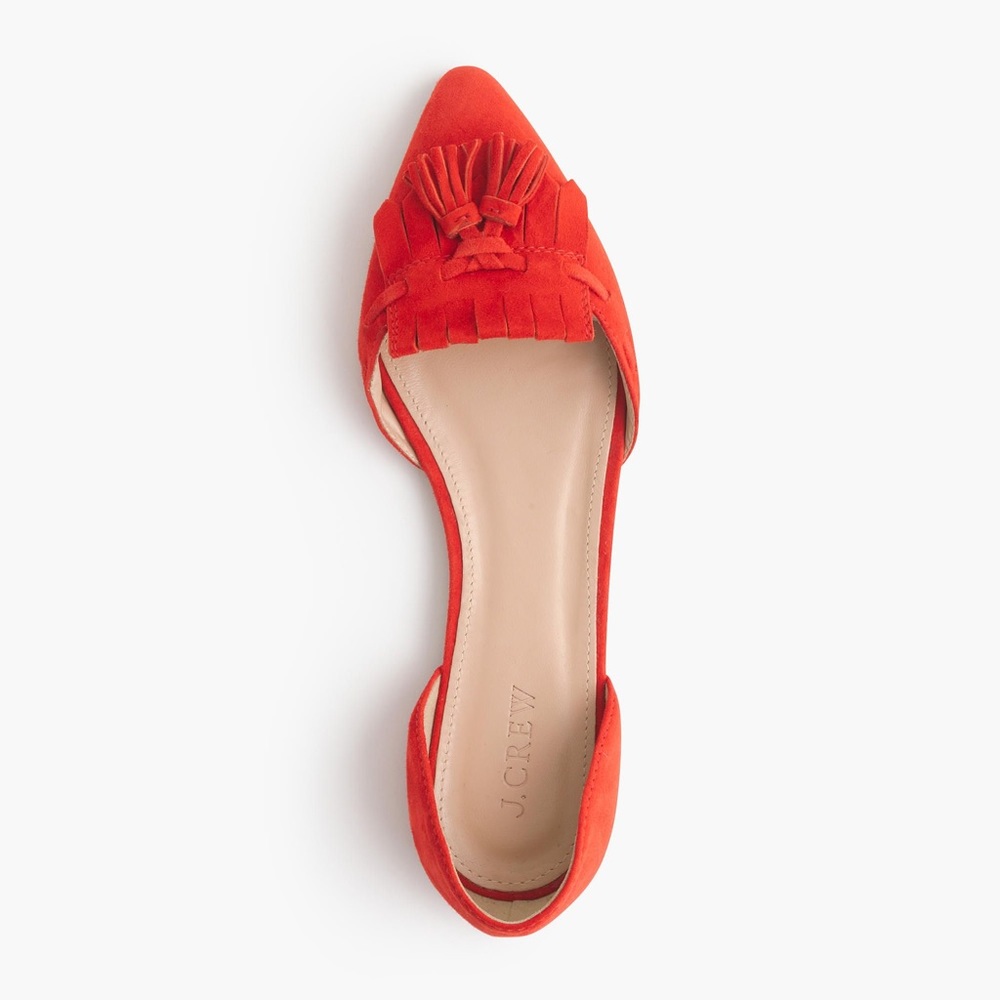 J. Crew Red Tassel D’Orsay Flats - Picture 1 of 8